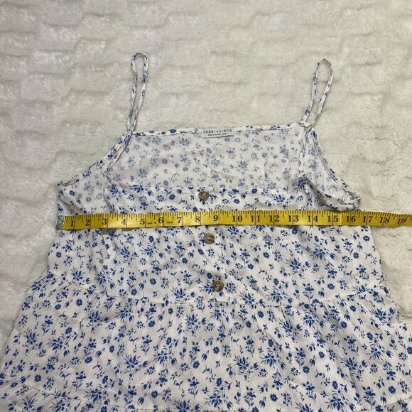 Paper Crane Cami Blouse Womens Large White 100% Rayon Floral Pullover Drop Waist - Picture 2 of 10